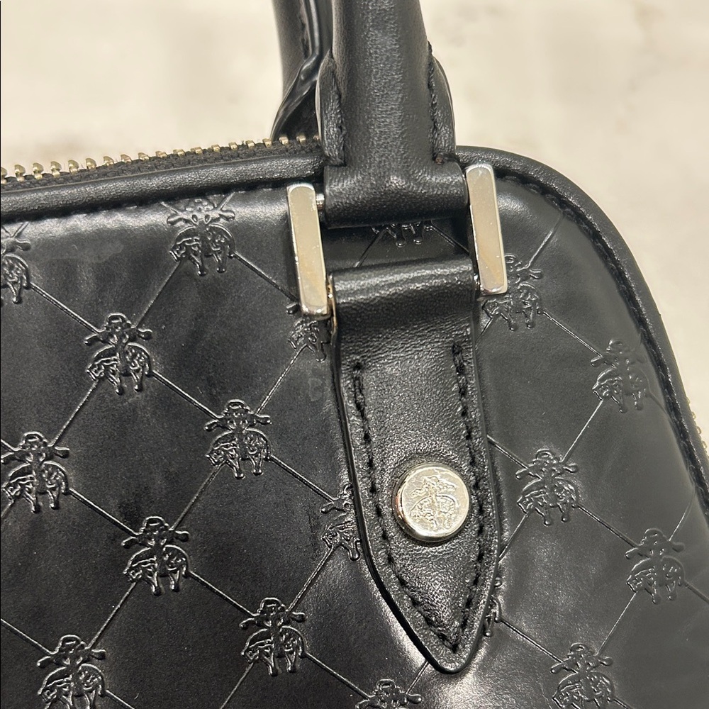 Brooks‎ Brothers Leather Elegant Black Handbag Preppy Minimalist Old Money - Picture 11 of 14